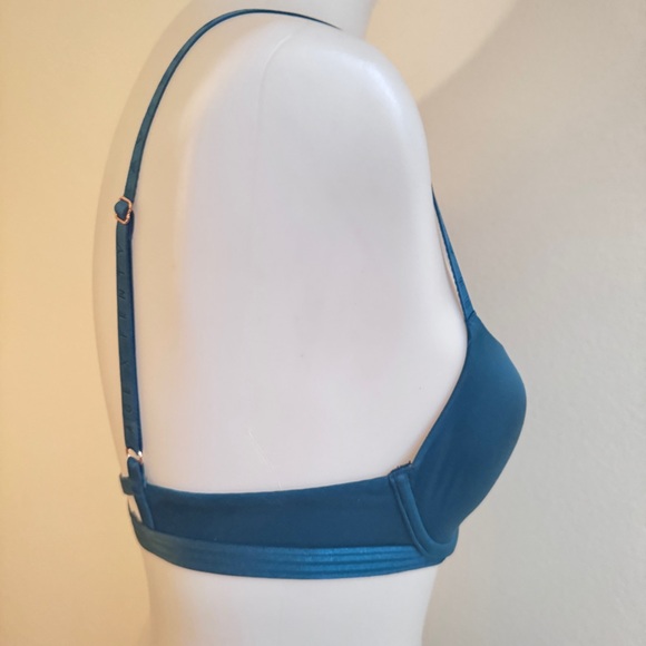 Savage x Fenty Core Microfiber Tee Shirt Bra In Blue / Teal color size 32A - Picture 6 of 14